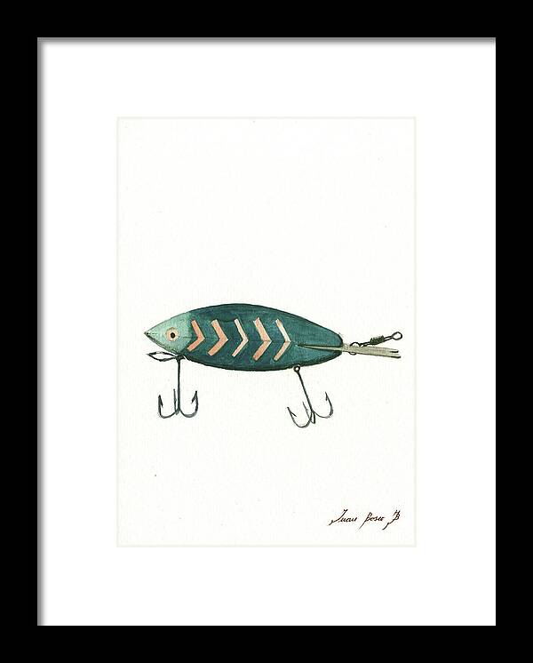 Fishing Lure Framed Print featuring the painting Fishing lure #5 by Juan Bosco