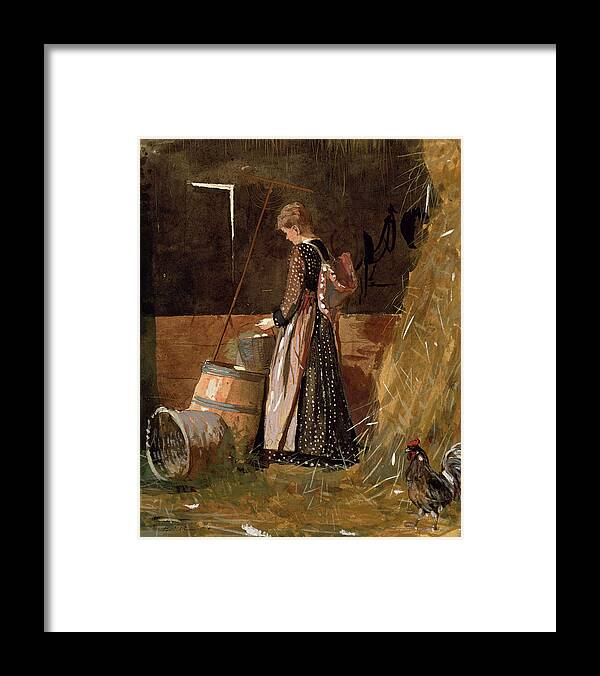 Winslow Homer Framed Print featuring the drawing Fresh Eggs #3 by Winslow Homer