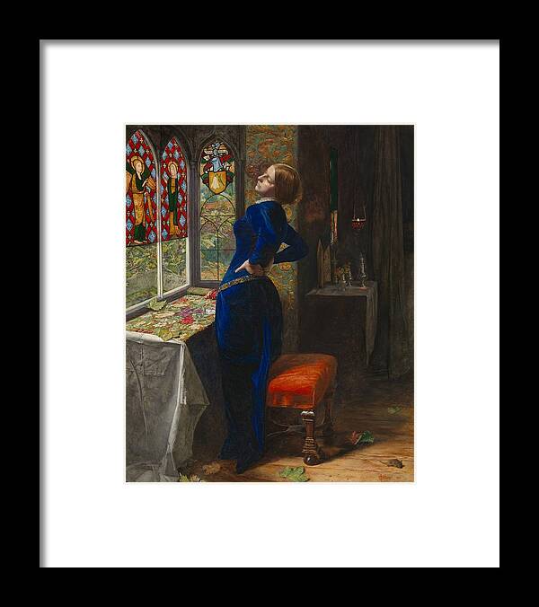 Sir John Everett Millais Framed Print featuring the painting Mariana by John Everett Millais