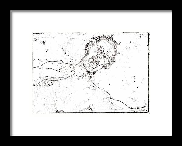Figure Framed Print featuring the drawing Self #5 by Edgeworth Johnstone