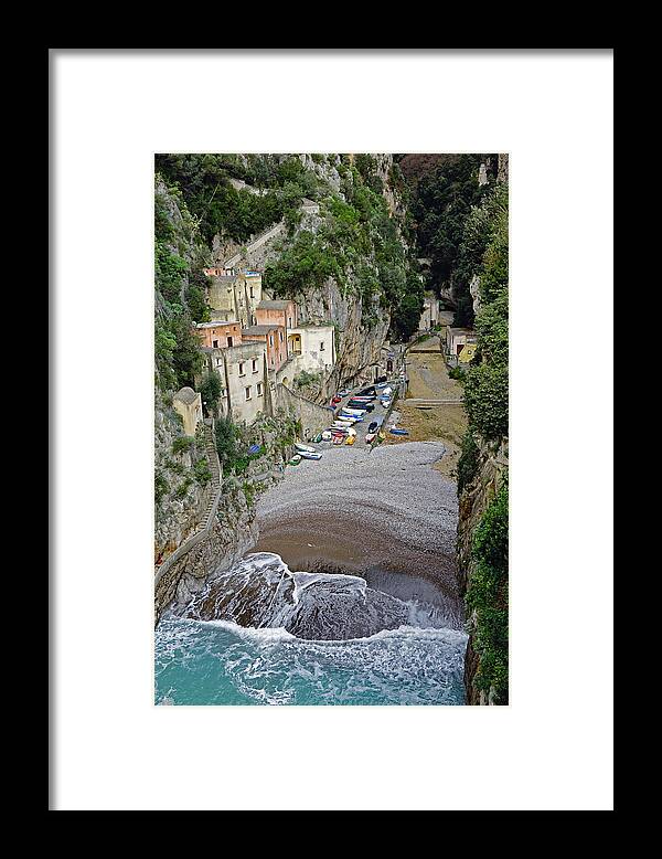 Amalfi Coast Framed Print featuring the photograph This Is A View Of Furore A Small Village Located On The Amalfi Coast In Italy #5 by Rick Rosenshein