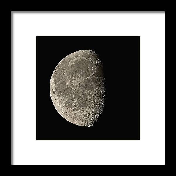 Moon Framed Print featuring the photograph Waning Gibbous Moon #5 by Eckhard Slawik