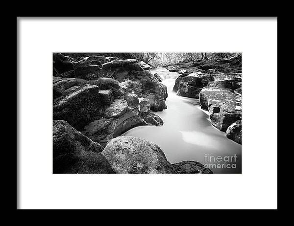 Bolton Abbey Framed Print featuring the photograph Waterfall on The River Wharfe #5 by Mariusz Talarek
