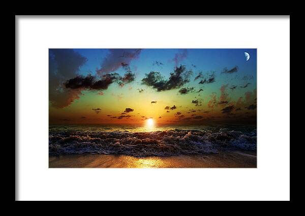 Sunset Framed Print featuring the digital art Sunset #50 by Super Lovely
