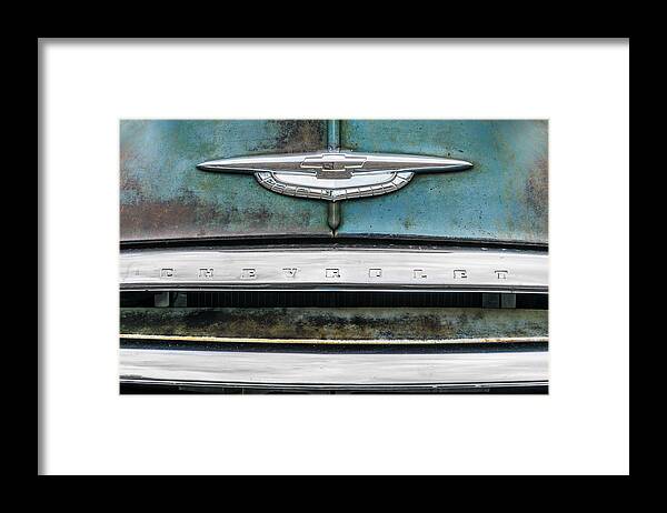 1950s Framed Print featuring the photograph 50s Chevrolet logo by Jim Hughes