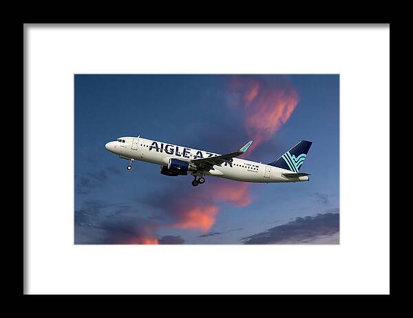 Aigle Framed Print featuring the photograph Aigle Azur Airbus A320-214 #52 by Smart Aviation