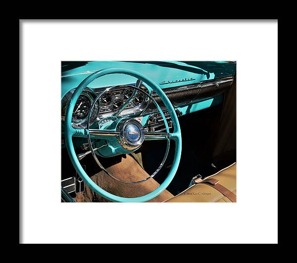 Chevy Framed Print featuring the photograph 54 Chevy Steering Wheel by Kae Cheatham