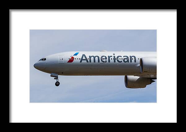 American Framed Print featuring the photograph American Airlines Boeing 777 #7 by David Pyatt