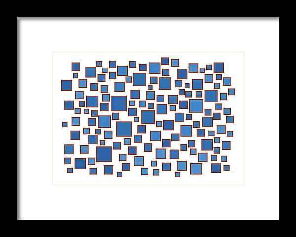 Blue Framed Print featuring the painting Blue Abstract #6 by Frank Tschakert