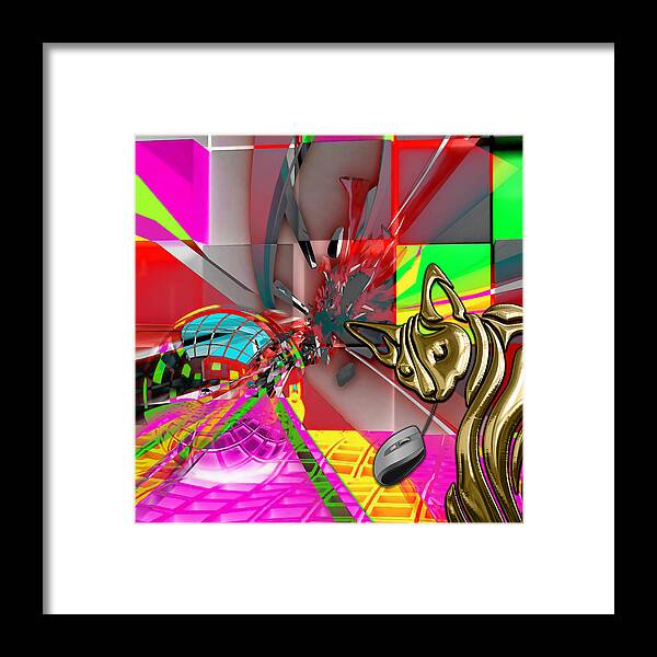 Kitten Framed Print featuring the mixed media Cat and Mouse Art Collection #6 by Marvin Blaine