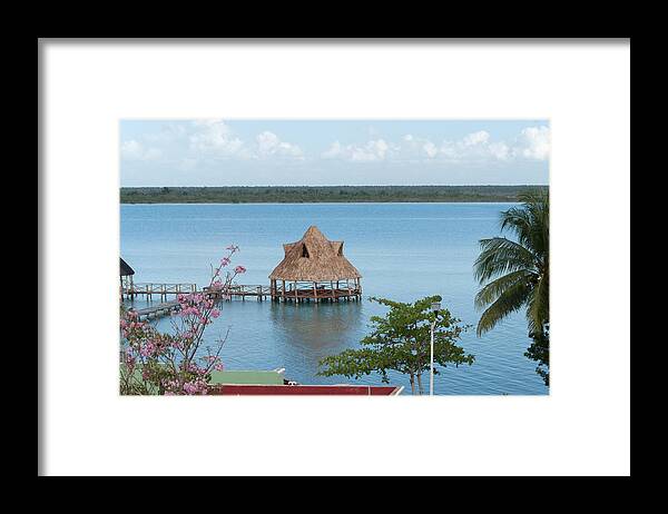 Mexico Quintana Roo Framed Print featuring the digital art Fort of San Felipe in Bacalar #6 by Carol Ailles
