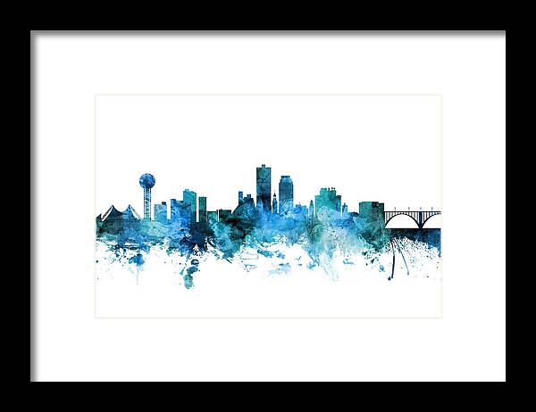 United States Framed Print featuring the digital art Knoxville Tennessee Skyline #6 by Michael Tompsett