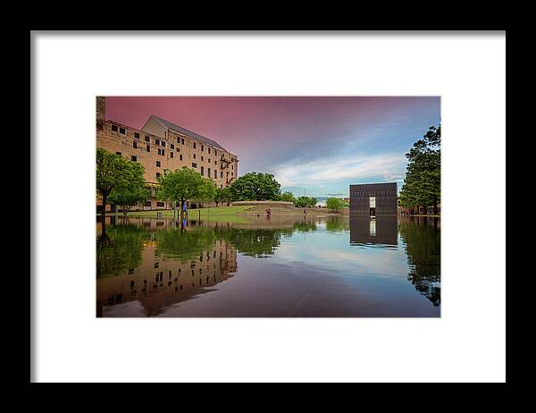 Bombing Framed Print featuring the photograph OKC Memorial X by Ricky Barnard
