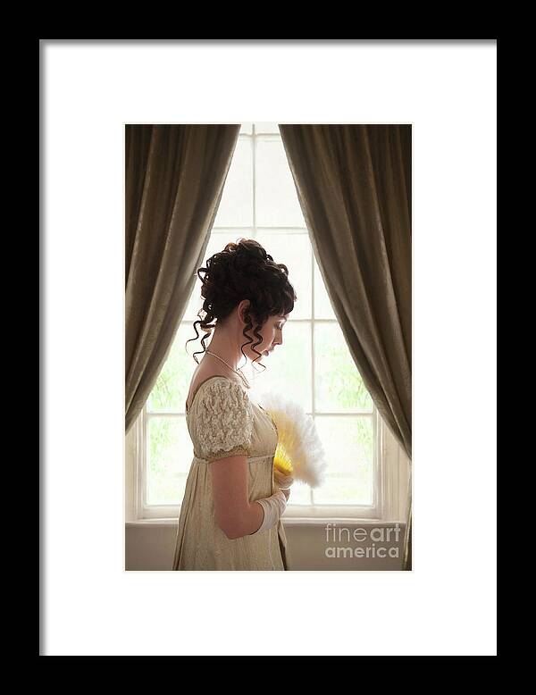 Regency Framed Print featuring the photograph Regency Woman At The Window #6 by Lee Avison