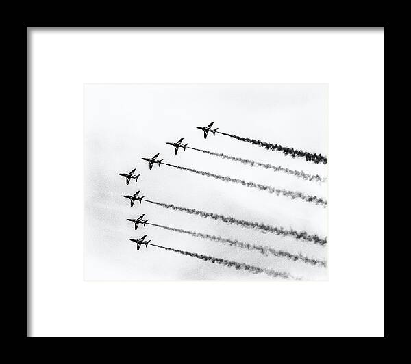 Red Arrows Framed Print featuring the photograph Soar. #6 by Angela Aird