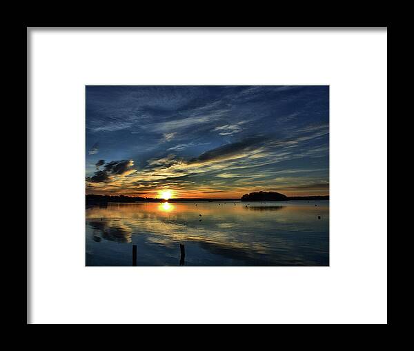Ocean Framed Print featuring the photograph Sunrise Onset Pier #7 by Bruce Gannon
