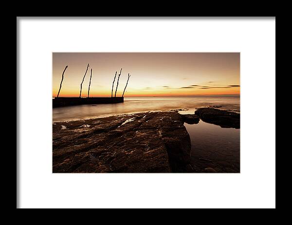 Ba�anija Framed Print featuring the photograph Sunset at basanija by Ian Middleton