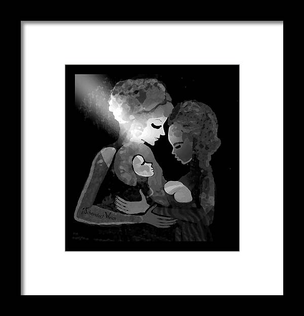 826 - The Child Framed Print featuring the digital art 826 - The Child by Irmgard Schoendorf Welch