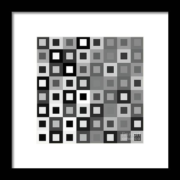 Square Framed Print featuring the digital art 64 Shades of Grey - 1 - Has Small Black by Ron Brown
