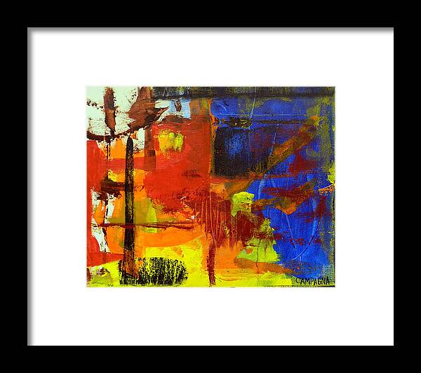 Acrylic Paint Framed Print featuring the painting Untitled #66 by Teddy Campagna
