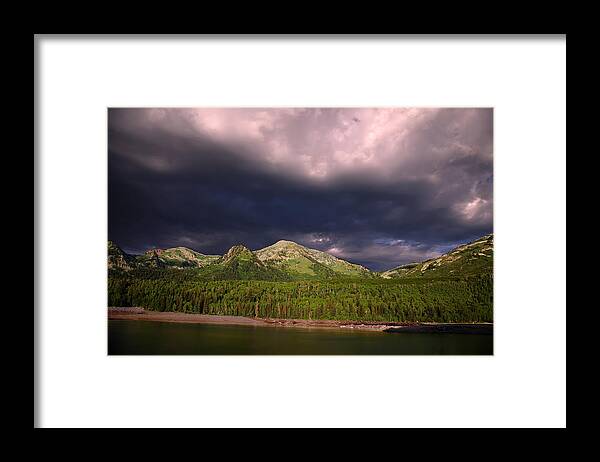Background Beauty Blue Clouds Colors Landscape Mountain Mountain Framed Print featuring the photograph Mountain Lake #67 by Mark Smith