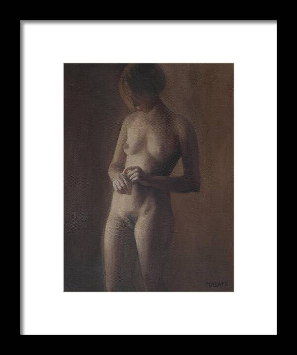 Nude Framed Print featuring the painting Nude Study #67 by Masami Iida