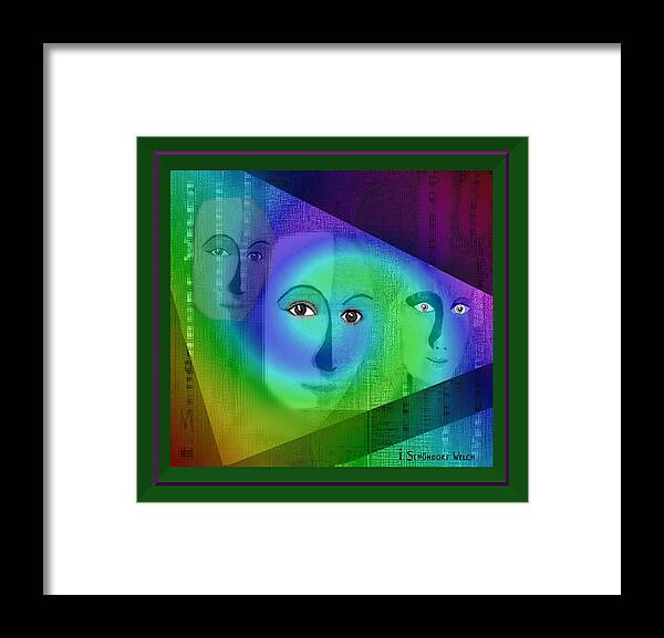 672 Framed Print featuring the painting 672 - Glance by Irmgard Schoendorf Welch