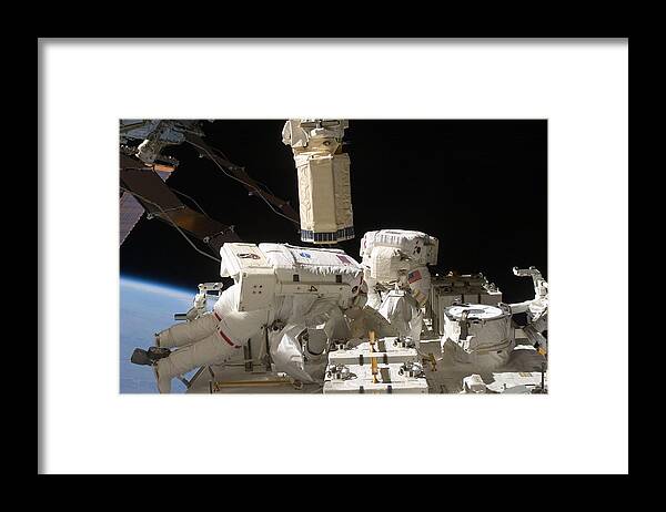 Space Framed Print featuring the photograph Astronauts at Work 44 by Steve Kearns