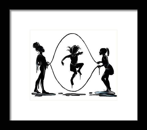 Black Framed Print featuring the drawing Black. #7 by Terri Meredith
