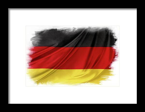 Flag Framed Print featuring the photograph German flag #7 by Les Cunliffe