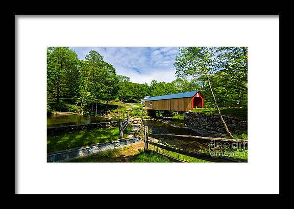 Covered Bridge Framed Print featuring the photograph Green River Covered Bridge. #7 by New England Photography