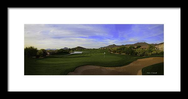 Las Sendas Golf Course Framed Print featuring the digital art Las Sendas Golf Course, AZ #7 by Vickie Courville