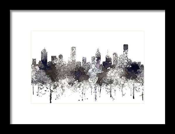 Melbourne Australia Skyline Framed Print featuring the digital art Melbourne Australia Skyline #7 by Marlene Watson