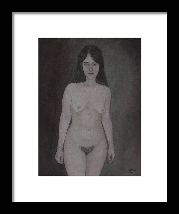Nude Framed Print featuring the painting Nude Study by Masami Iida