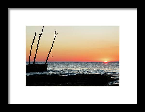 Ba�anija Framed Print featuring the photograph Sunset at basanija by Ian Middleton
