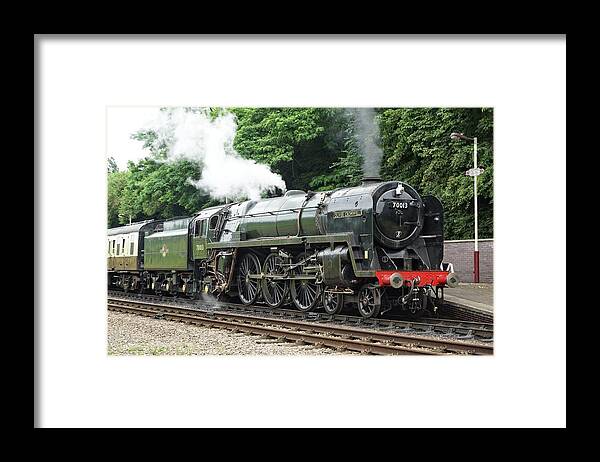 70013 Framed Print featuring the photograph 70013 Oliver Cromwell at Leicester by David Birchall