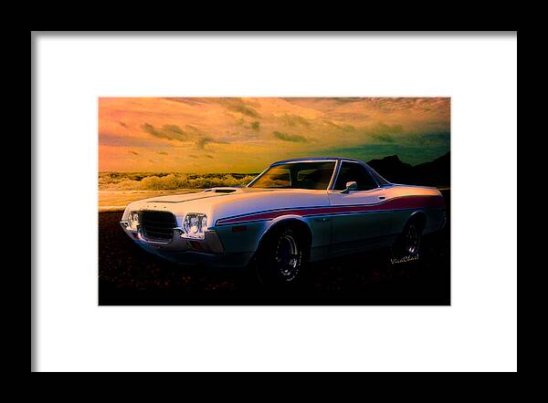 72 Ford Ranchero Framed Print featuring the photograph 72 Ford Ranchero By The Sea by Chas Sinklier