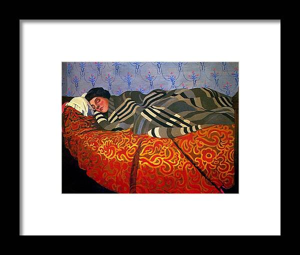 Felix Vallotton Framed Print featuring the painting Sleeping #1 by MotionAge Designs