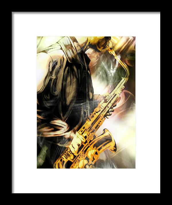 Jazz Art Framed Print featuring the painting 8 Bars by Mike Massengale