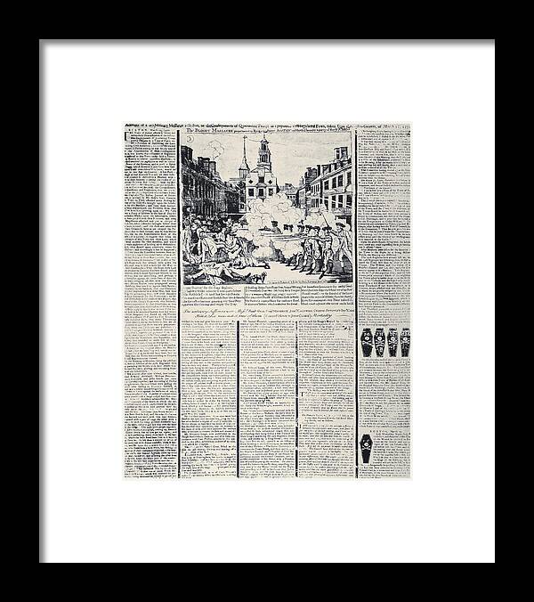 1770 Framed Print featuring the photograph Boston Massacre, 1770 #8 by Granger