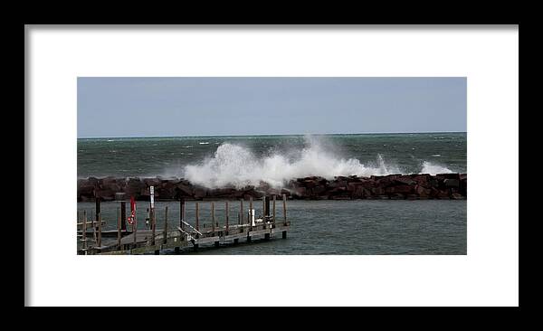 Landscape Framed Print featuring the photograph Breakwall #8 by Jean Wolfrum