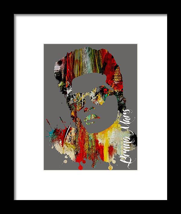 Bruno Mars Framed Print featuring the mixed media Bruno Mars Collection #8 by Marvin Blaine
