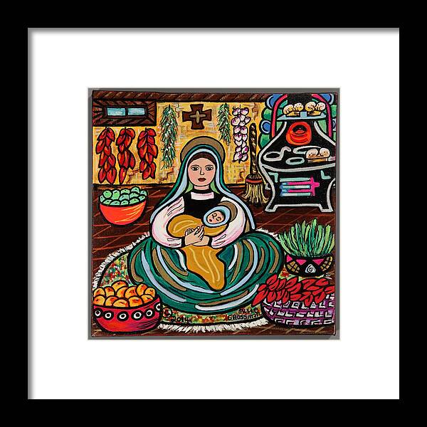 Mary And Baby Jesus Framed Print featuring the painting Kitchen Madonna #10 by Susie Grossman