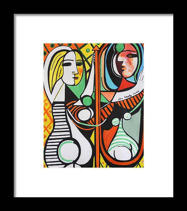 Picasso Framed Print featuring the painting Picasso By Nora #11 by Nora Shepley