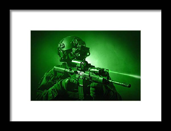 Special Operations Forces Framed Print featuring the photograph Special Operations Forces Soldier #8 by Tom Weber