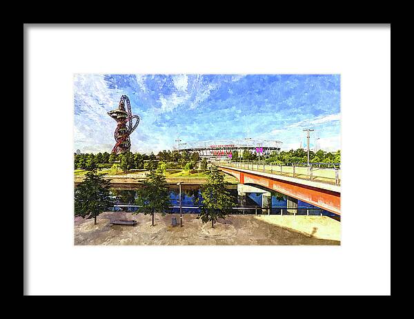 West Ham Framed Print featuring the photograph West Ham Olympic Stadium And The Arcelormittal Orbit Art #8 by David Pyatt