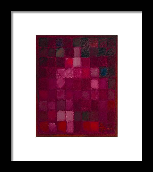 Colorful Framed Print featuring the painting 81 Color Fields - Madder Lake by Attila Meszlenyi