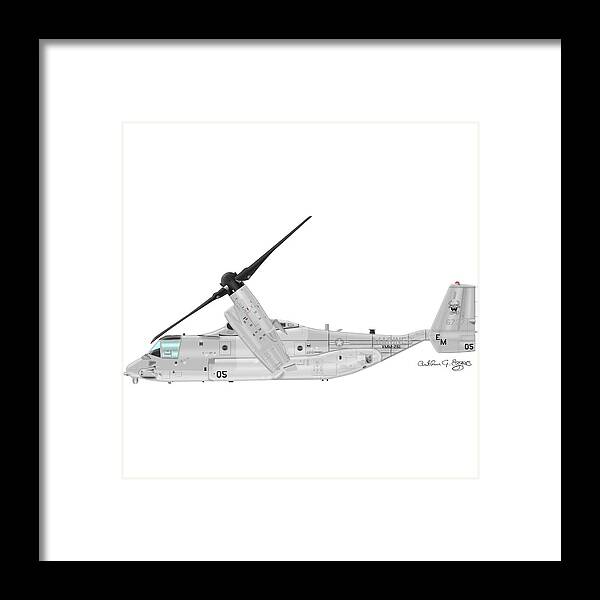 Bell Framed Print featuring the digital art Bell-Boeing MV-22B Osprey #9 by Arthur Eggers