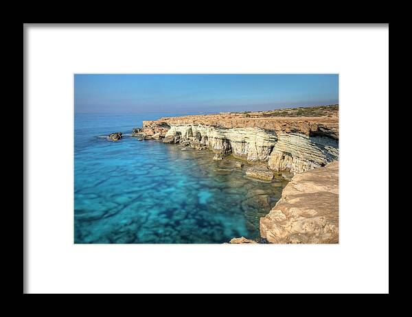 Sea Caves Framed Print featuring the photograph Sea Caves Ayia Napa - Cyprus #9 by Joana Kruse
