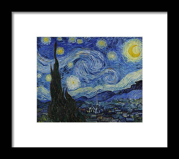 Starry Night Framed Print featuring the painting The Starry Night by Vincent van Gogh